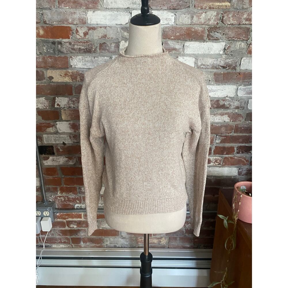 SHEIN Heathered Tan Soft Knit Long Sleeve Sweater - Small